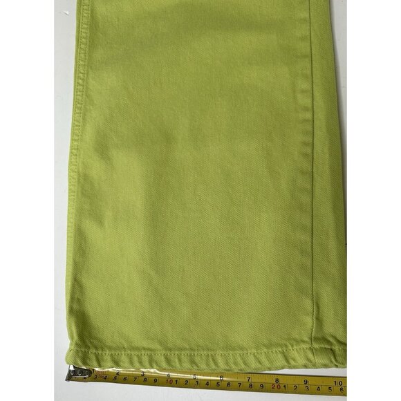 The Ragged Priest Wide Leg Jeans Low Waist Y2K Dark Citron Lime 26x30 NWT - Picture 8 of 9